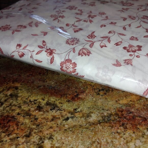 Pr IKEA Hassleklocka Red Floral Sheer Cotton Tie Top Curtain Panels - Picture 4 of 8